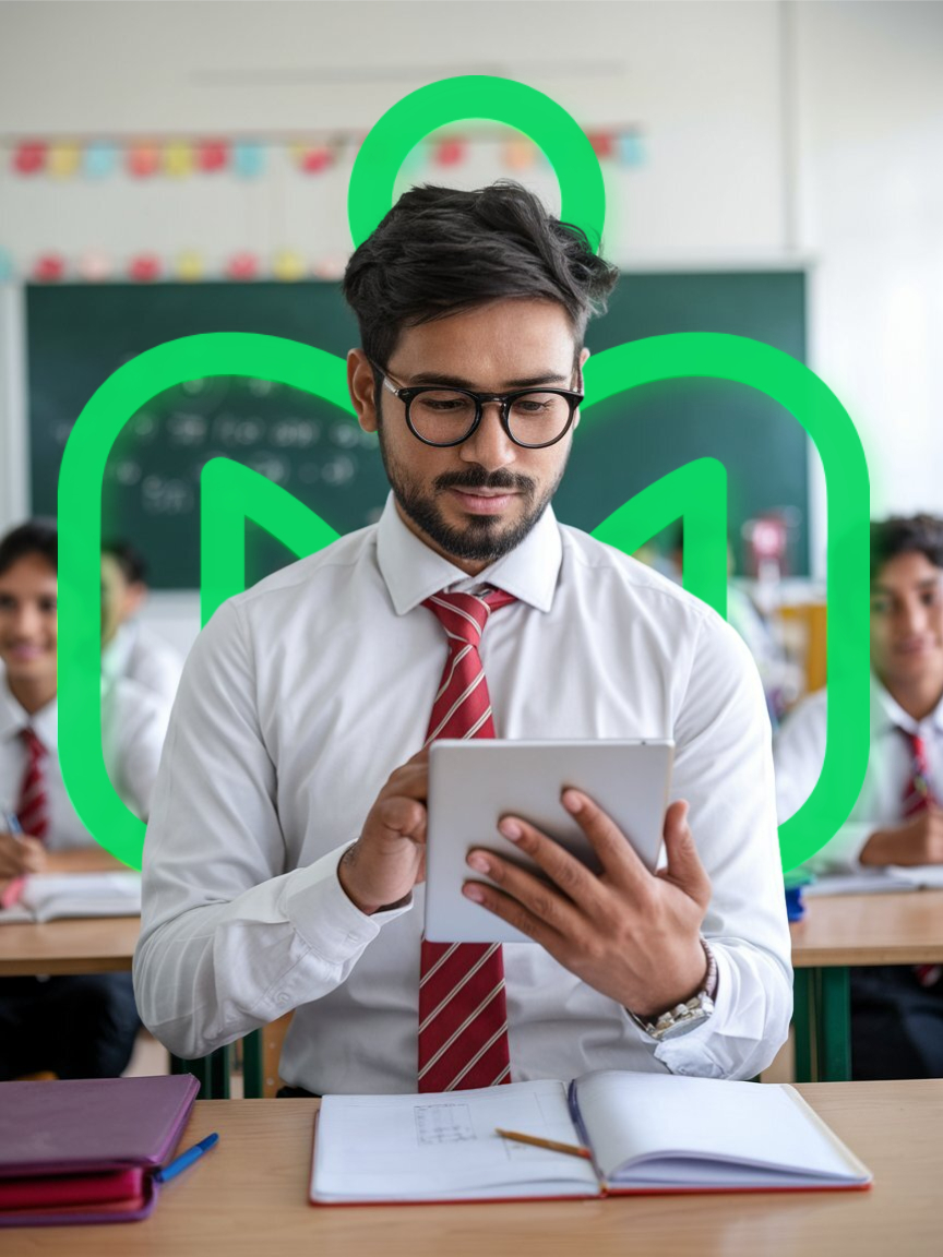 Student using ManageBud in classroom